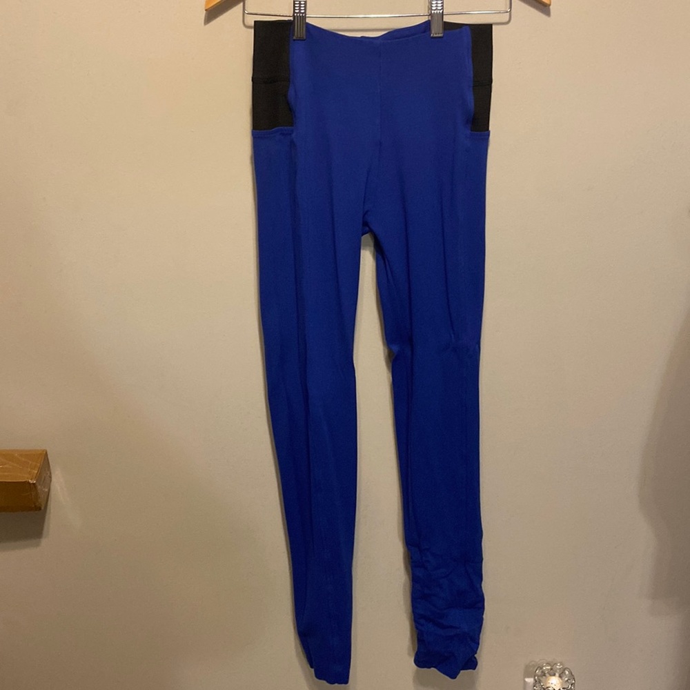 High Waisted Blue Stretchy Pants